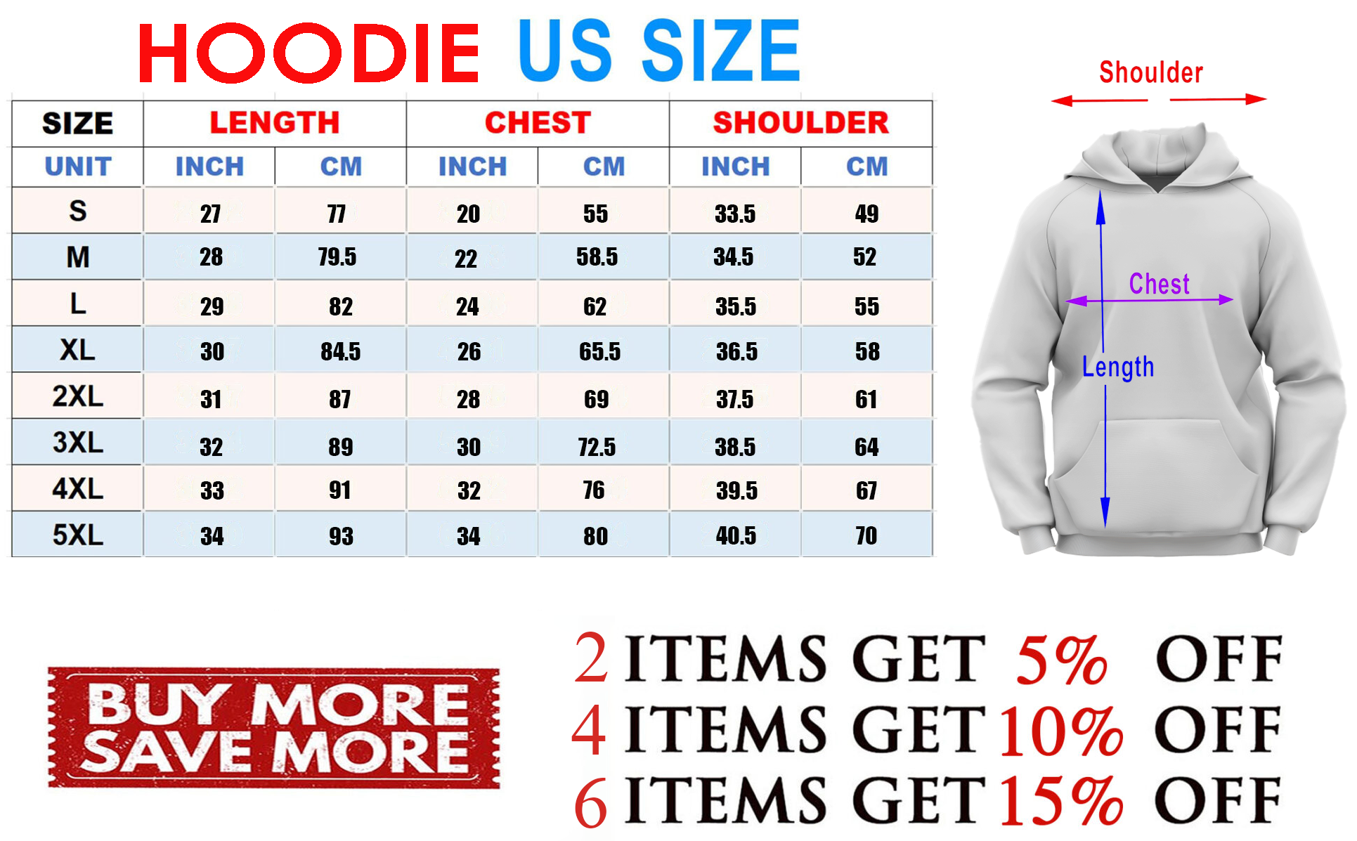 Size Hoodie